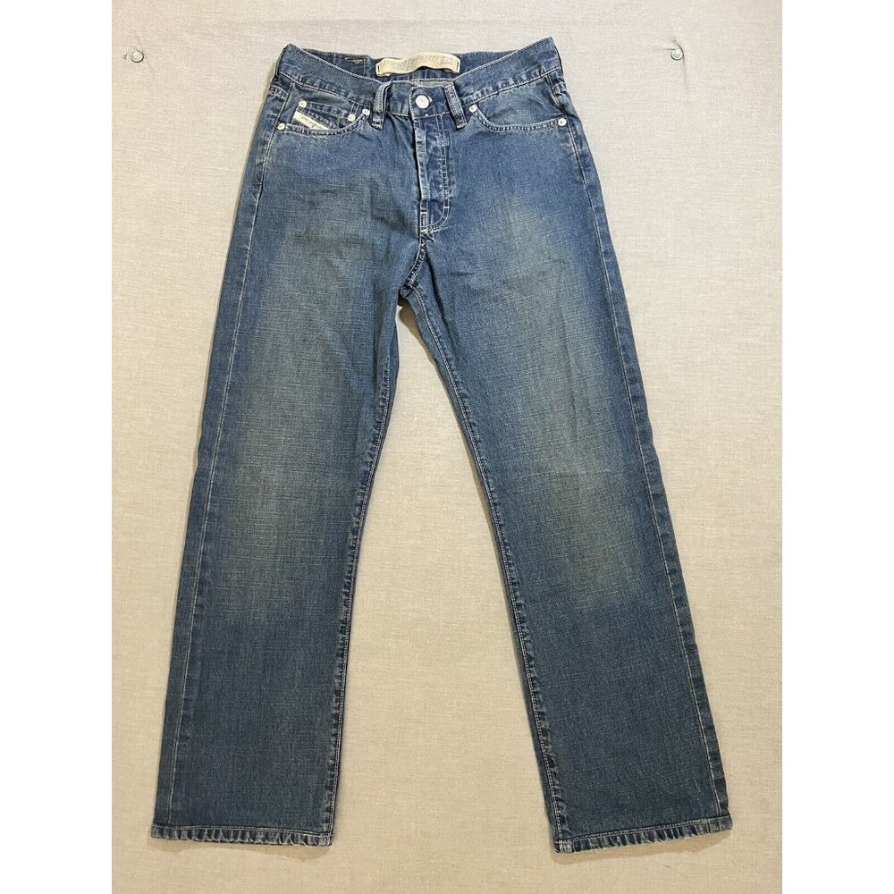 Diesel Industry Jeans Mens 27x26 Blue Denim Straight Medium Wash Button Italy.
